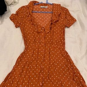Auguste Lilly Day Dress Classic Polka Dot in Rust